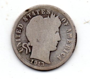 1913 P Barber Head Dime