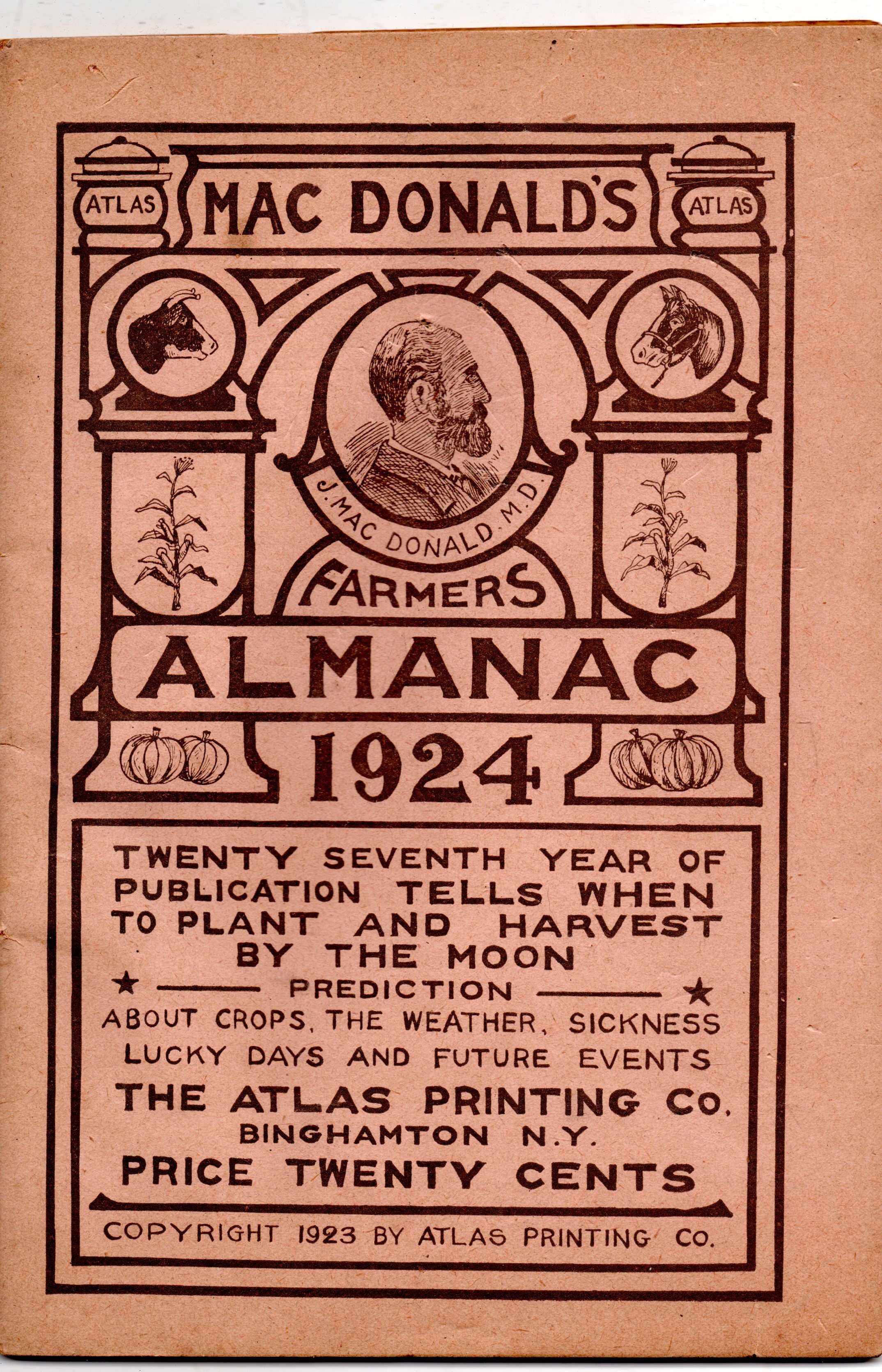 MacDonalds Farmers Almanac 1924