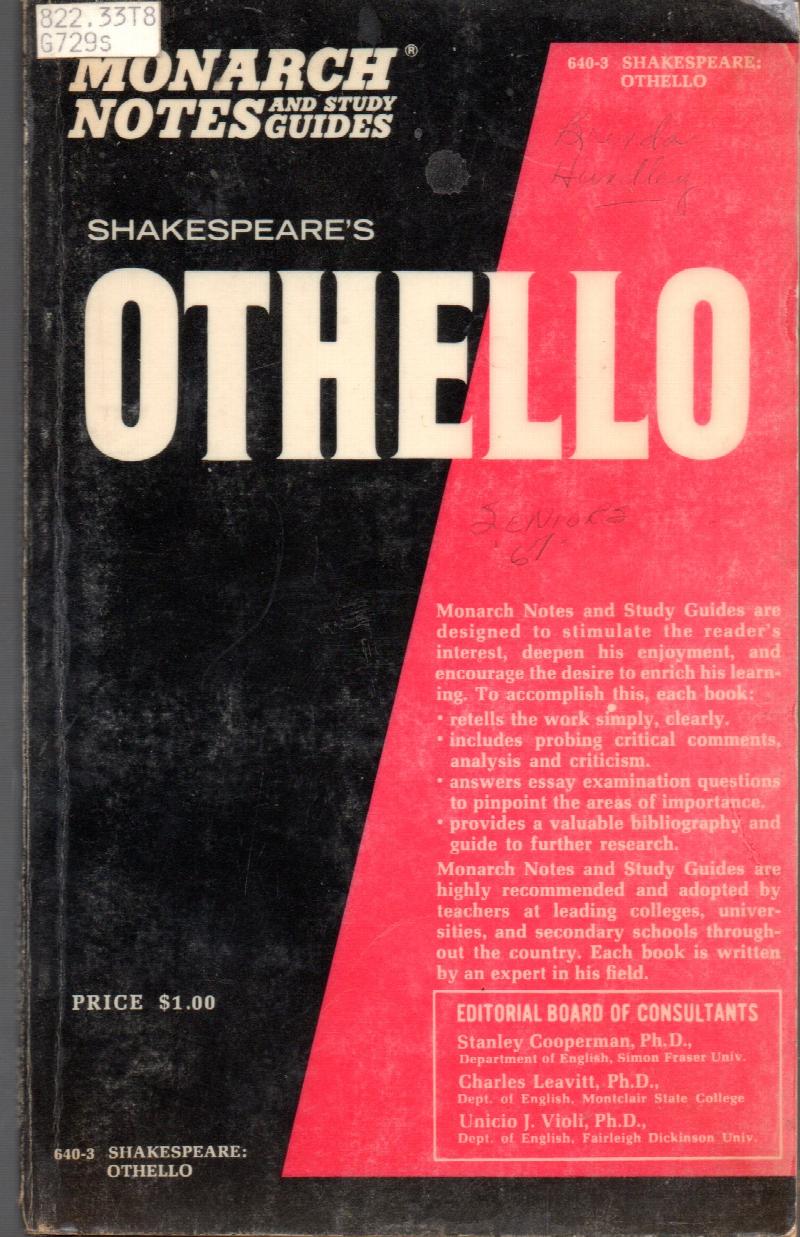 Image for Monarch Notes Shakespeare's Othello