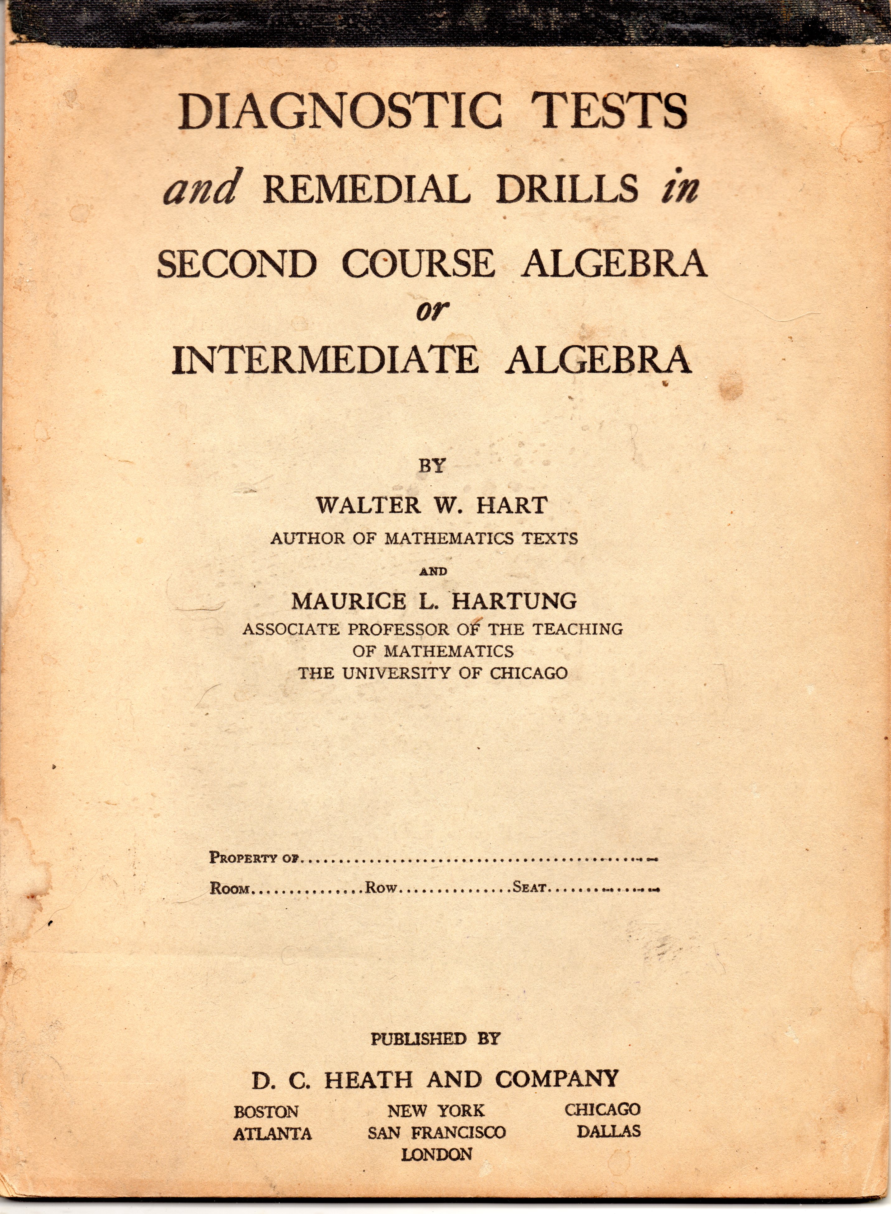 Diagnostic Test and Remedial Drills in Algebra