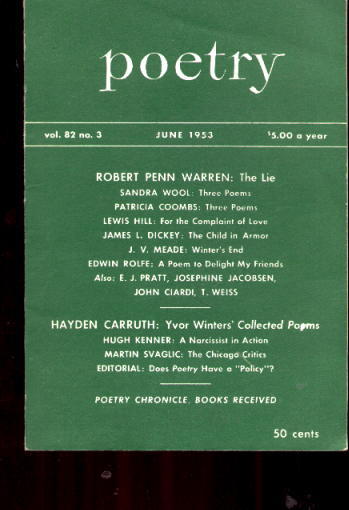 Image for Poetry magazine: June 1953, Vol. 82, No. 3