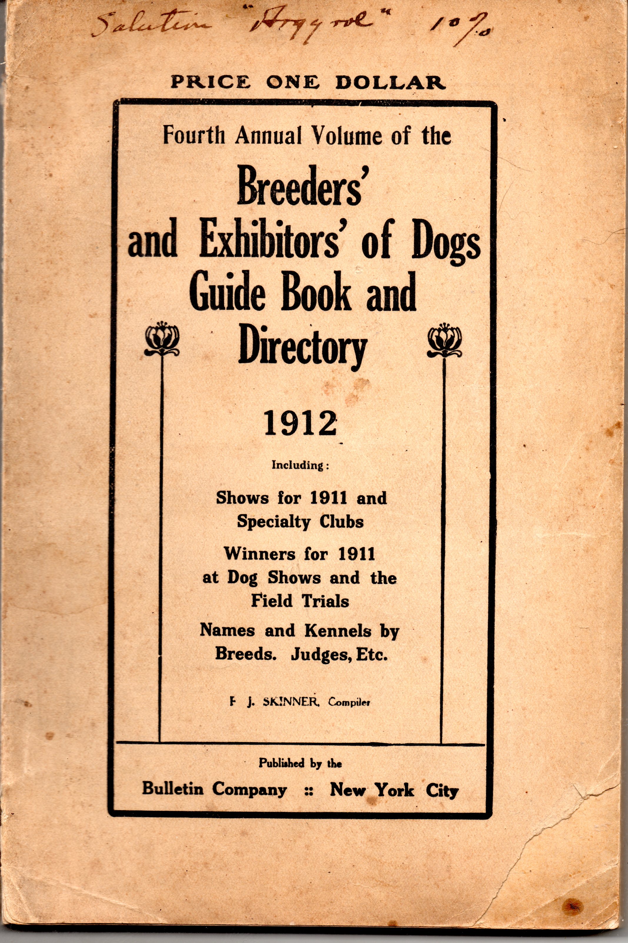 Breeders' and Exhibitors' of Dogs Guide Book and Directory 1912