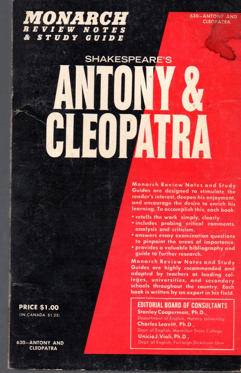 Image for Monarch Review Notes & Study Guide  to Shakespeare's Antony & Cleopatra