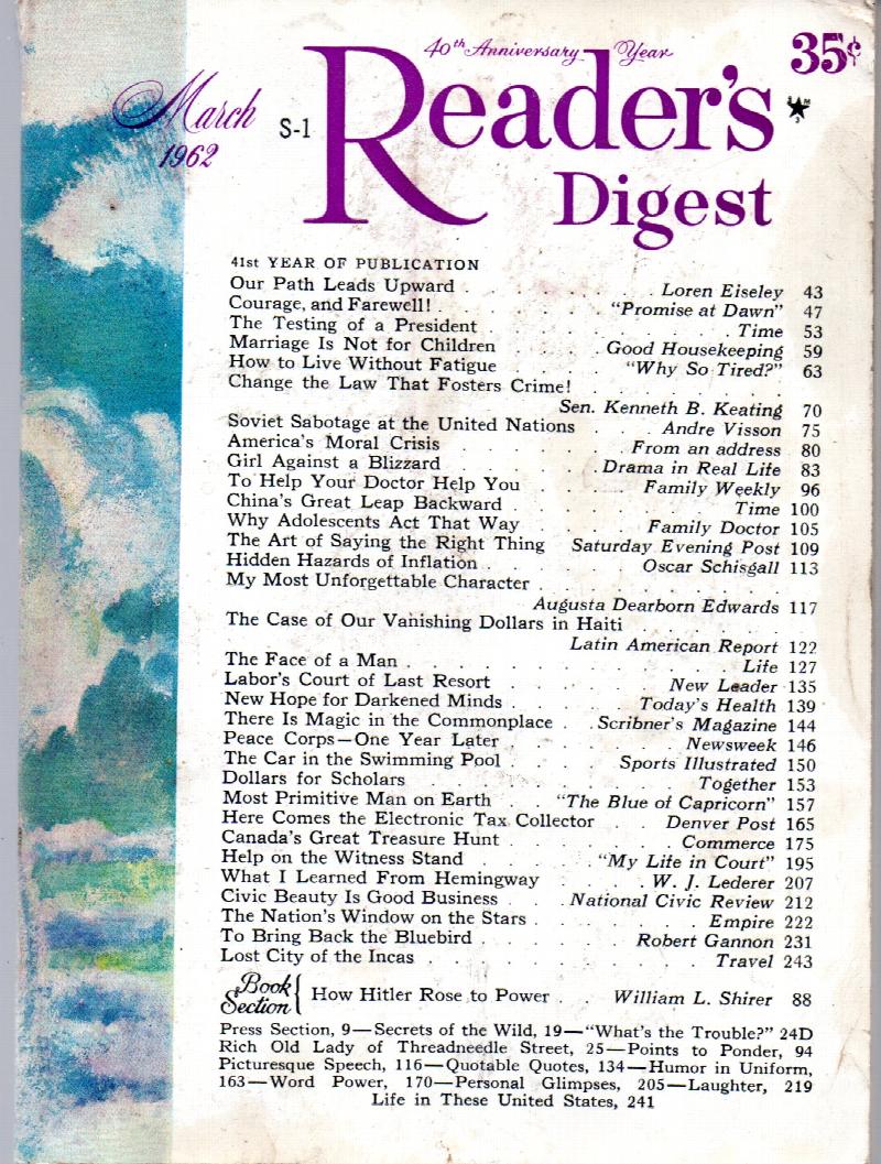 Reader's Digest Magazine March 1959