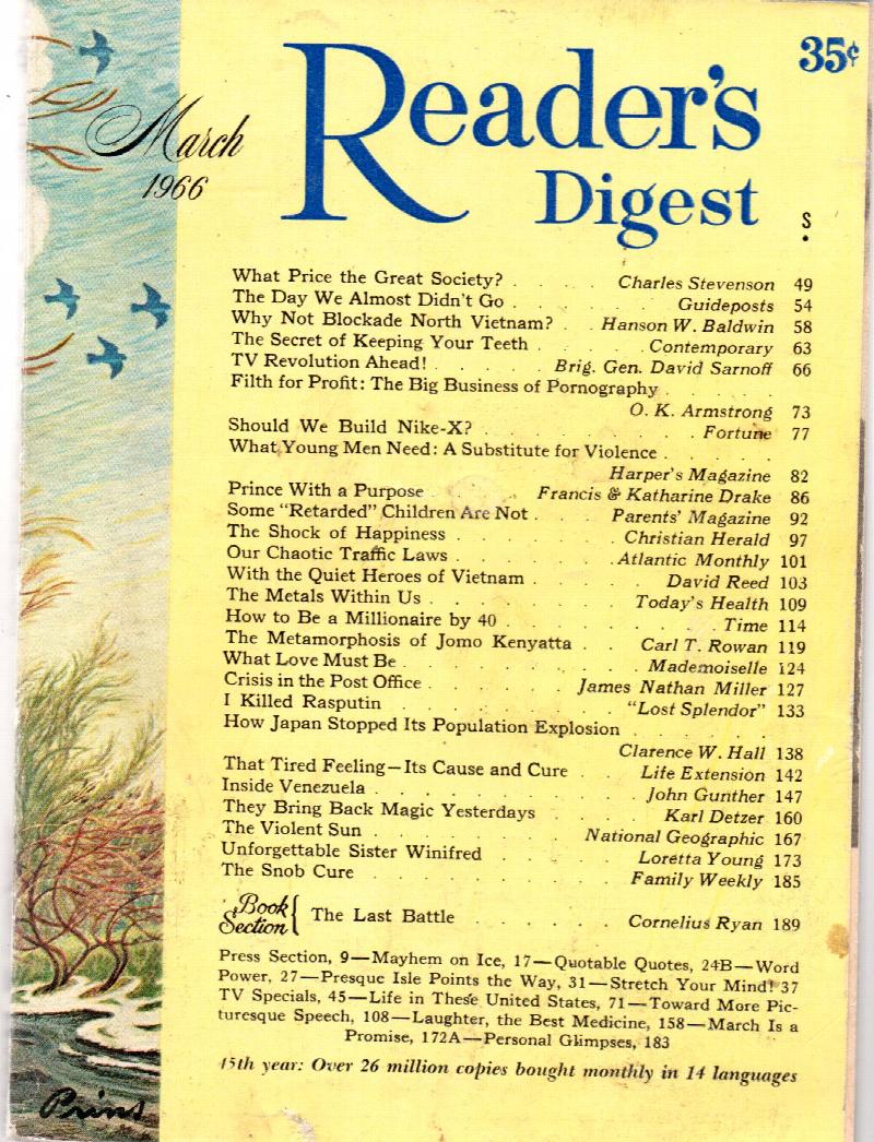 Image for Reader's Digest Magazine March 1966